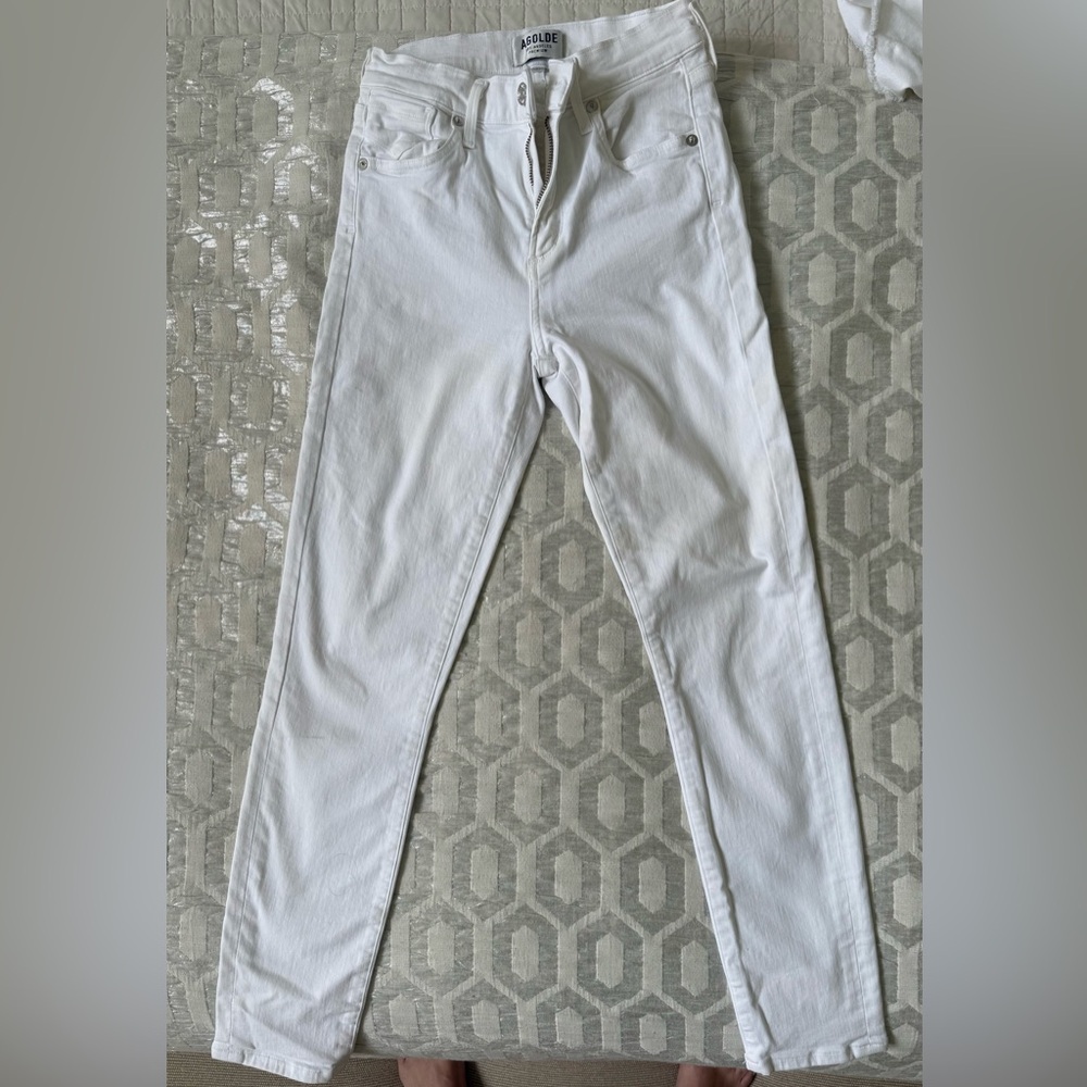 Agolde white skinny jeans